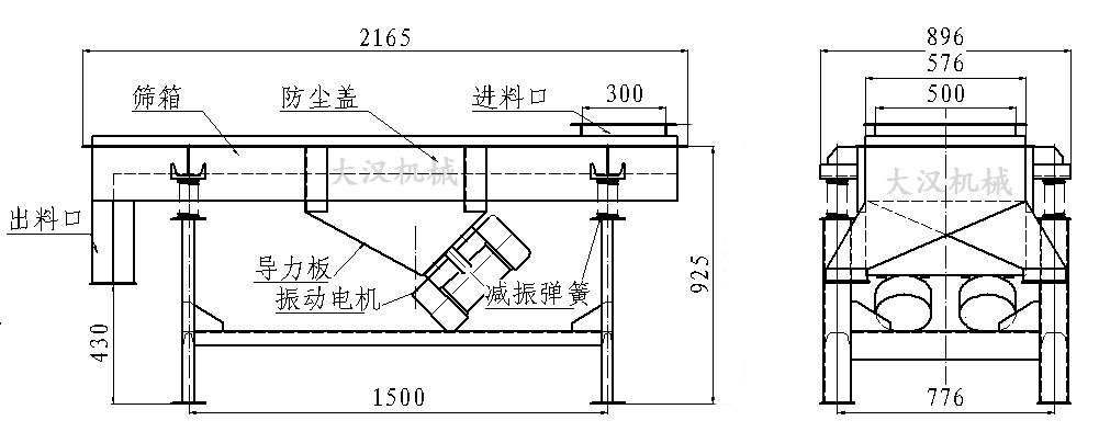 520直線振動篩結(jié)構圖
