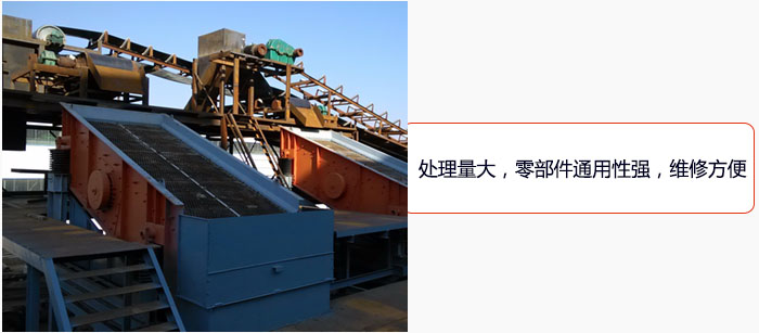 圓振動篩處理量大，零部件通用性強，維修方便。