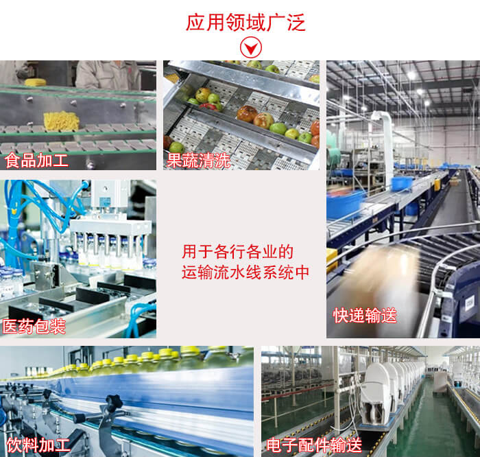 鏈板輸送機(jī)適用行業(yè)：食品加工，果蔬清洗等行業(yè)